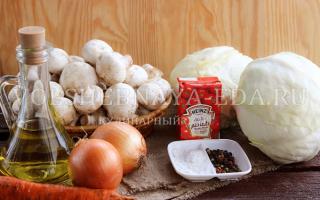 Geschmorter Kohl mit Pilzen: ein Rezept für die slawische Küche